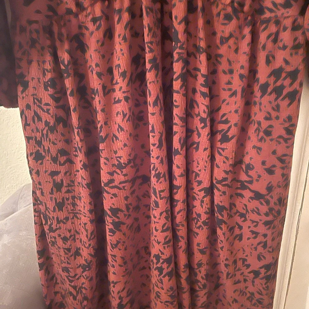 Plus Size Women’s brown/black Midi dress with 3/4 sleeves/ pockets size 1X pre